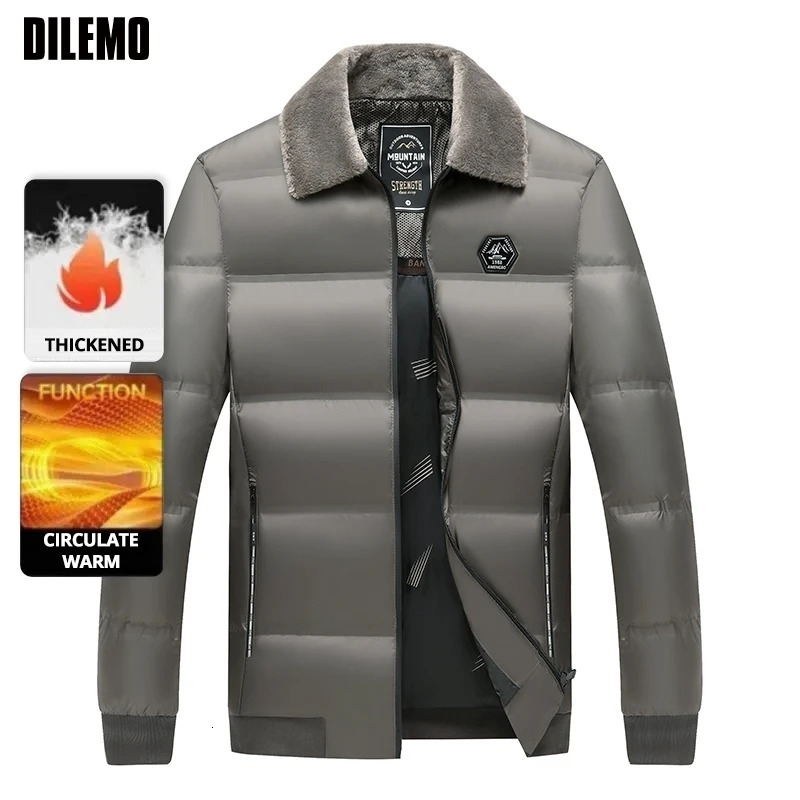 Top Grade Middleaged Mens Bubble Puffer Parka Jacket Windbreaker Coat Winter Plus Velvet Thickened Short Outerwear 251015