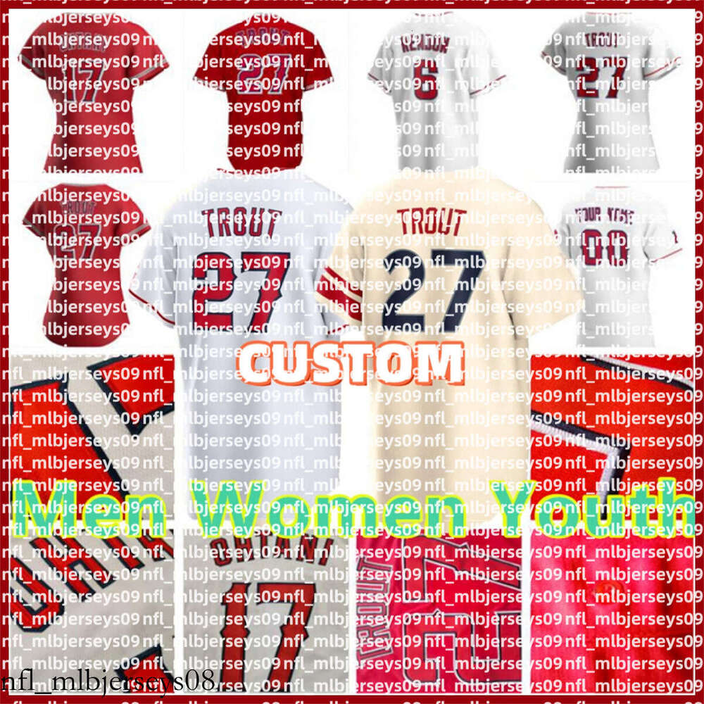 Custom MLB Angels Baseball Jersey Mike Trout Anthony Rendon Jo Adell Brandon Drury Taylor Ward Moniak Logan O'Hoppe Luis Rengifo Zach Neto Ben Joyce Nolan Schanuel nnk