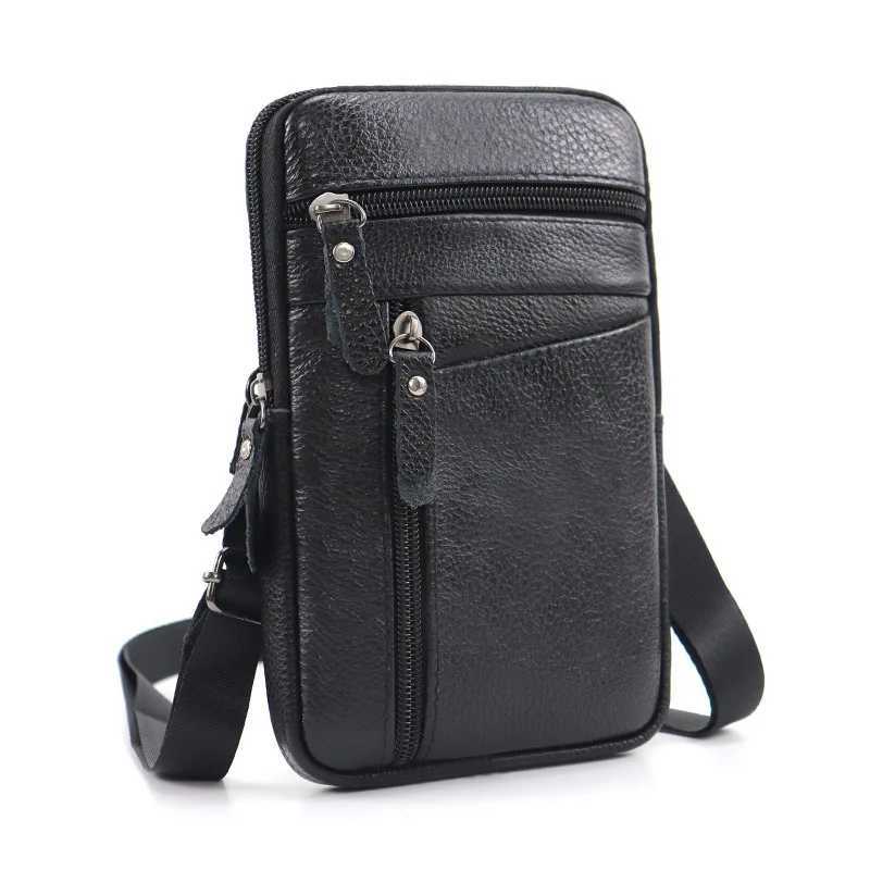 New Mens Genuine Leather Waist Packs Bag Phe Pouch Bags Men Handbag Bag Small Ch Shoder Belt Bag Crossbody Leather Bags Y251011