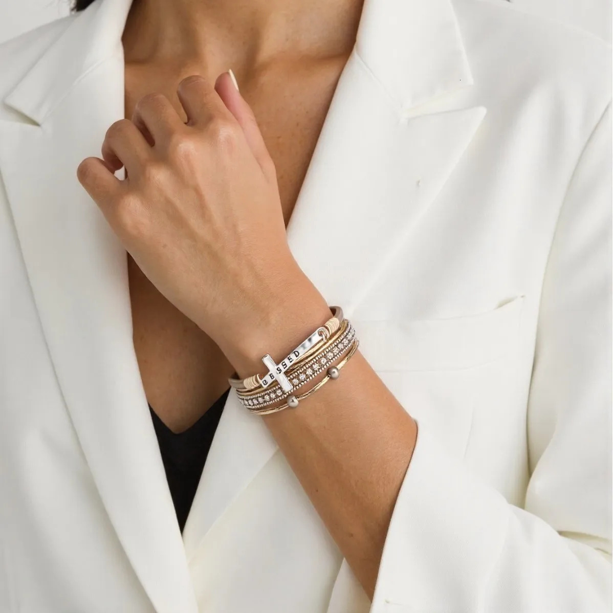 Bohemian Cowboy Chic Cross Bracelet Western Jewelry For Women Christian Bracelets Religious Bracelets 251028