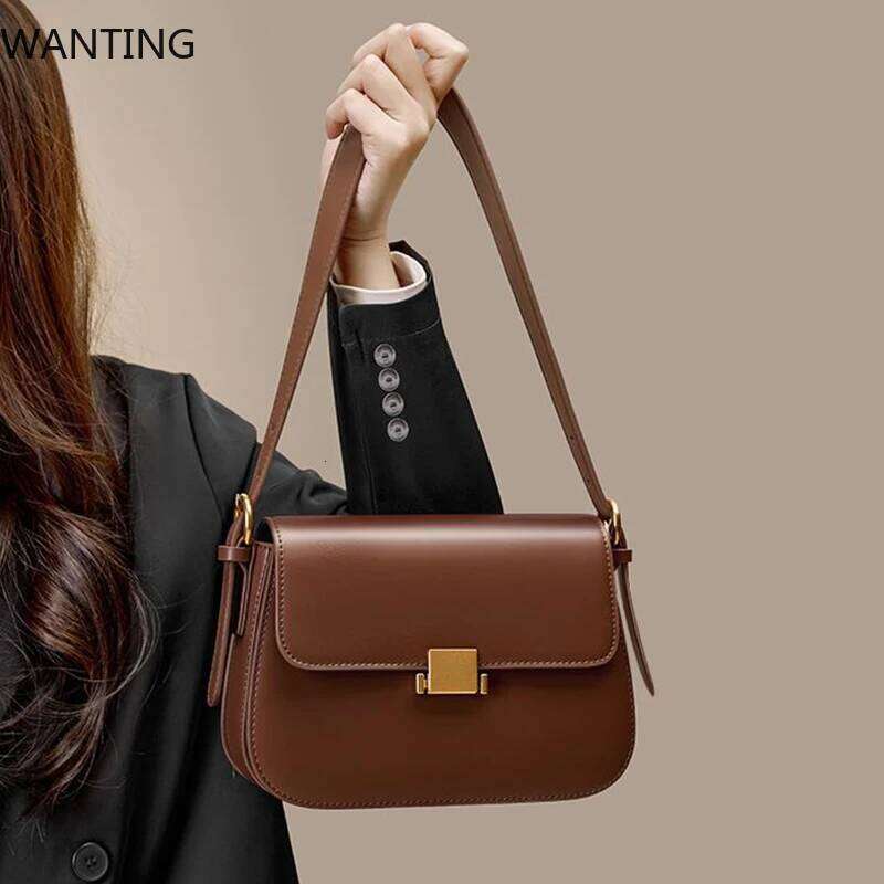 Cowhide Women's 2025 New Genuine Leather Fashion Women Shoulder Bags High Quality Female Crossbody Bag 2126
