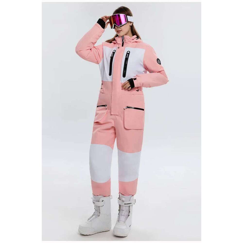 New Fashion One-piece Ski Suit Men Women Winter Windproof Waterproof Skiing Jumpsuit Snowboarding Suits Female Snow Costumes