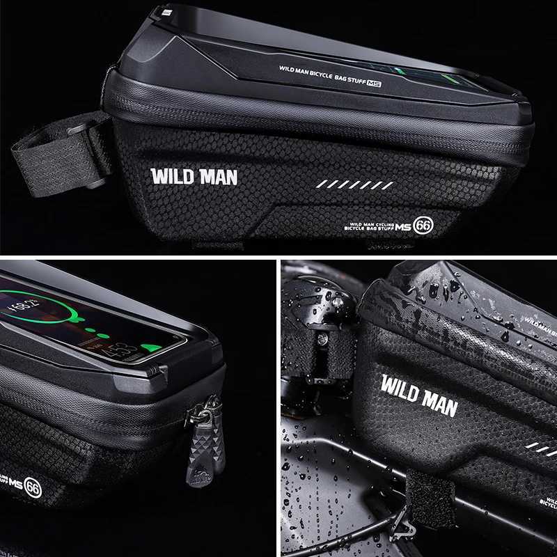 WILD MANMS66 Bicycle Bag EVA Hard Shell Waterproof Front Beam Bag Upper Pipe Touch Screen Mobile Phone Cycling MS66 H251029