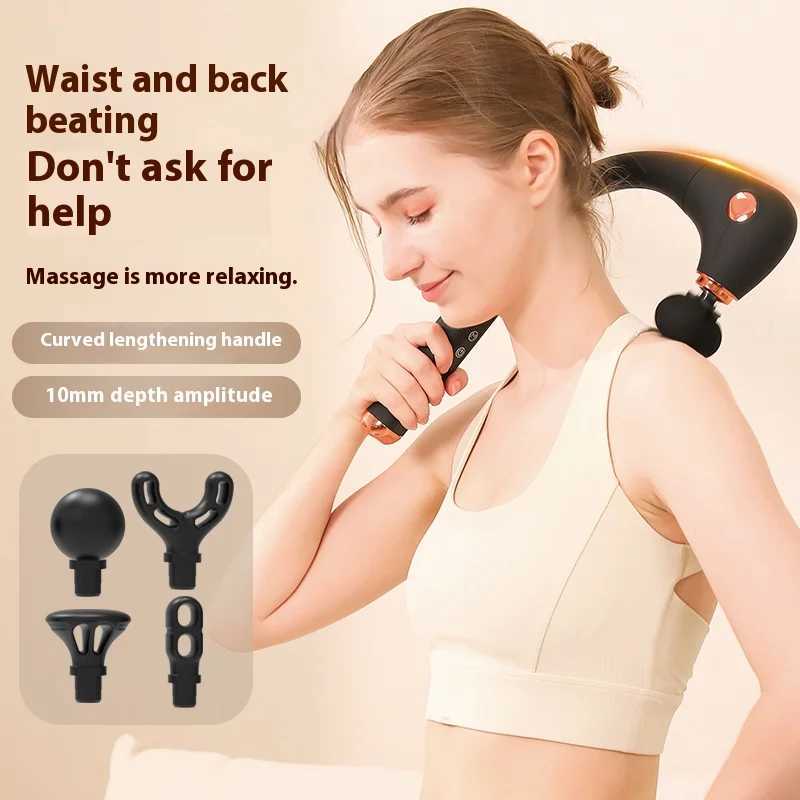 USB Dual Head Extended Handle Fascia Gun Dual Massage Experience Massager J251030