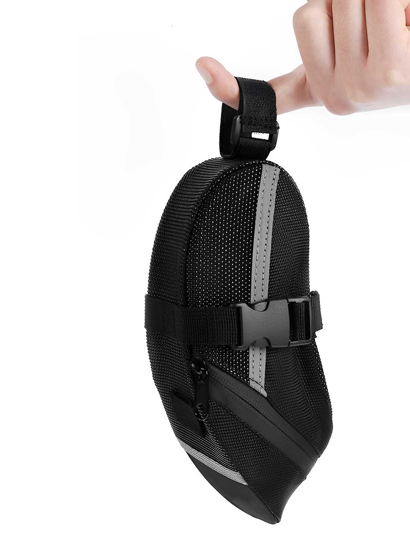 1 Pc Bicycle Saddle Bag Mountain Bike Tail Bag Bicycle Cushion Bag Folding Tail Bag Storage Bag Cycling Equipment Accessories H251029