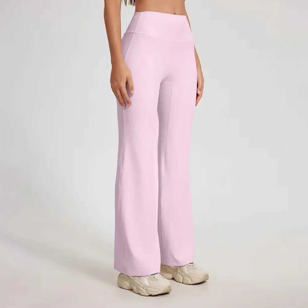 Fitness Rib Bellbottoms Tights High Waist Wide Leg Pants Leggings Women Yoga Elastic Leggings Push Up Gym Workout Flared Pants J251030