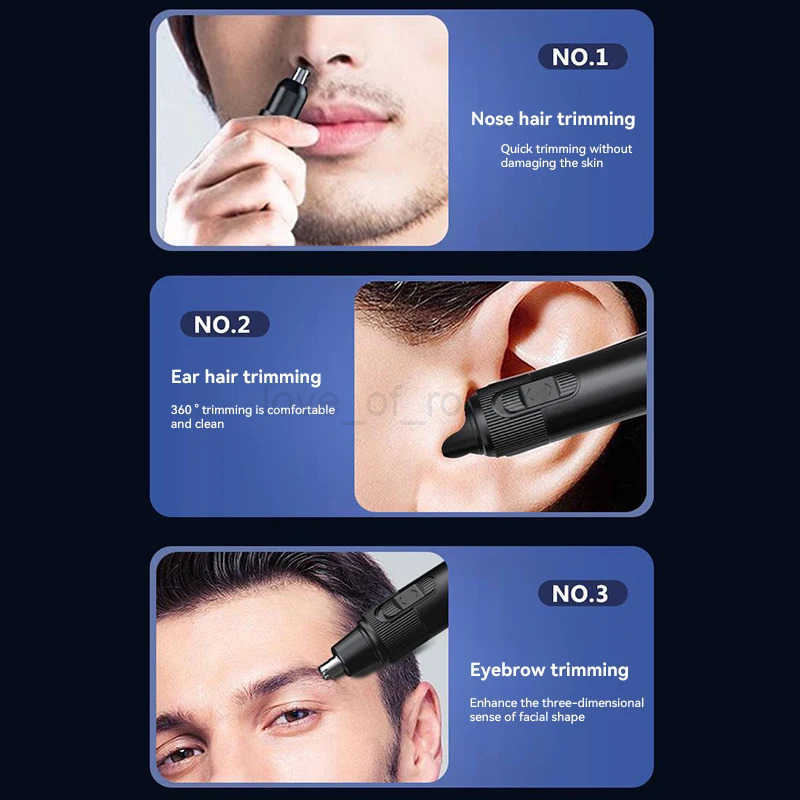 2025 New Unisex Nose Hair Trimmer Painless Waterproof IPX7 EarBrow Groomer USB Rechargeable Portable Facial Hair Remover Tool Z251030