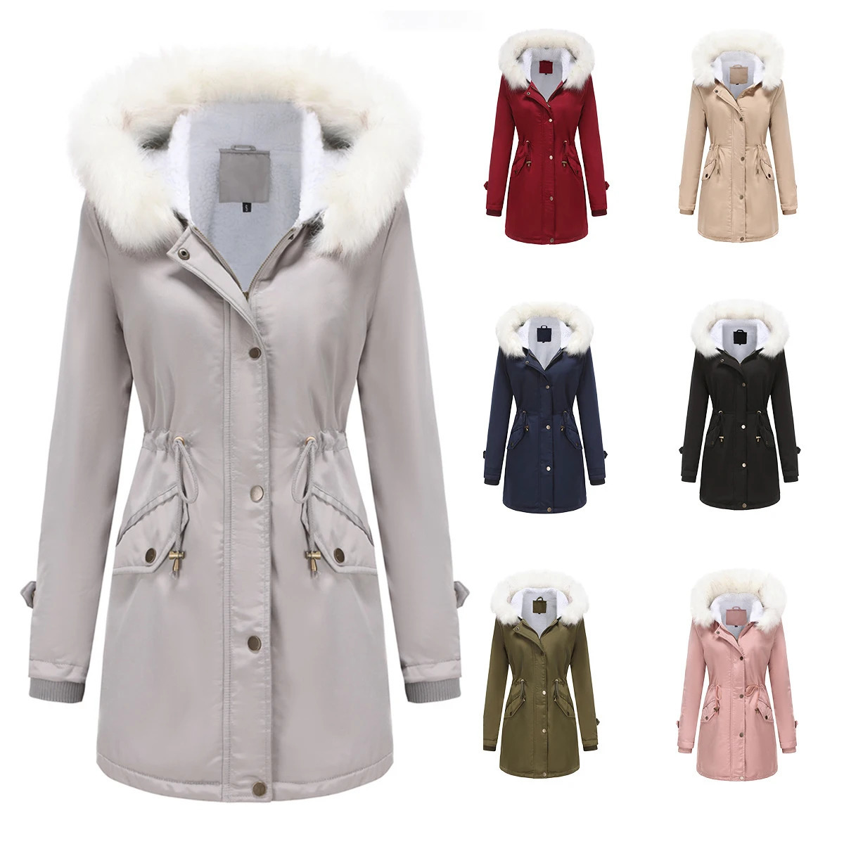 Long Womens Jacket Fur Collar Hood Winter Down Jackets Coats Parkas Warm Padding Cotton Padded Puffer Jacket Outwears HWY0377 251023