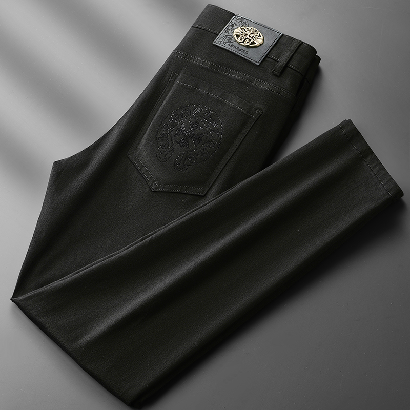 Men's Trendy Design Slim-Fit Straight-Leg Jeans in Black 512