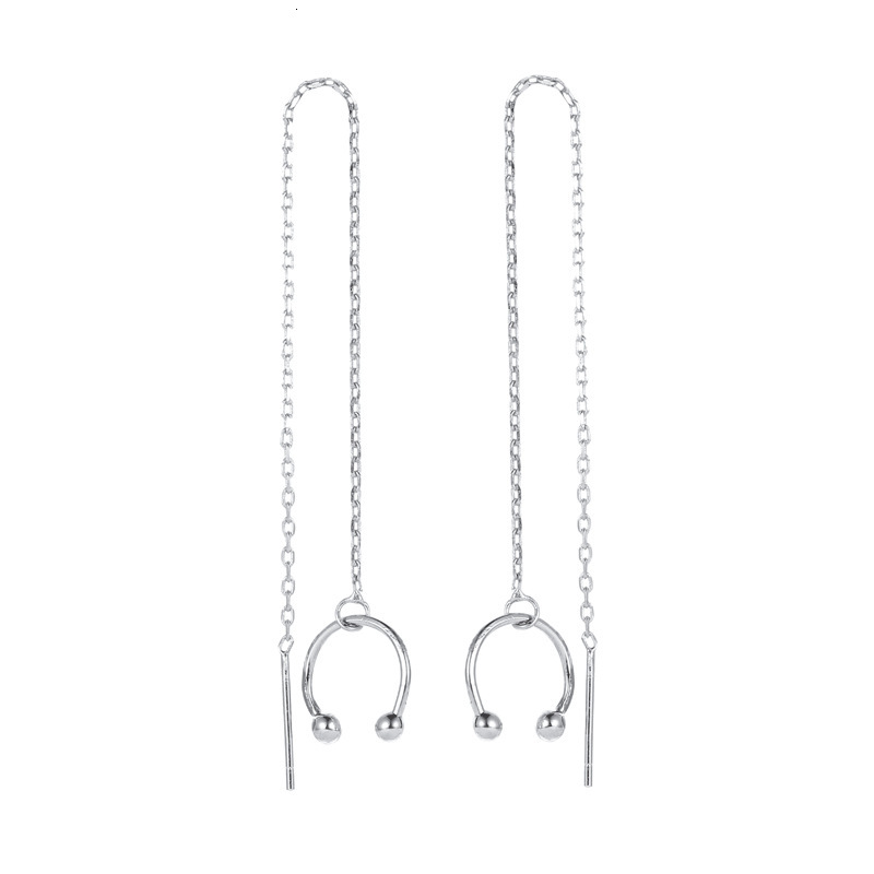 Korean Style Long Tassel Line Sweet Small Fresh C-shaped Ear Bone Clip Internet Celebrity Casual Earrings