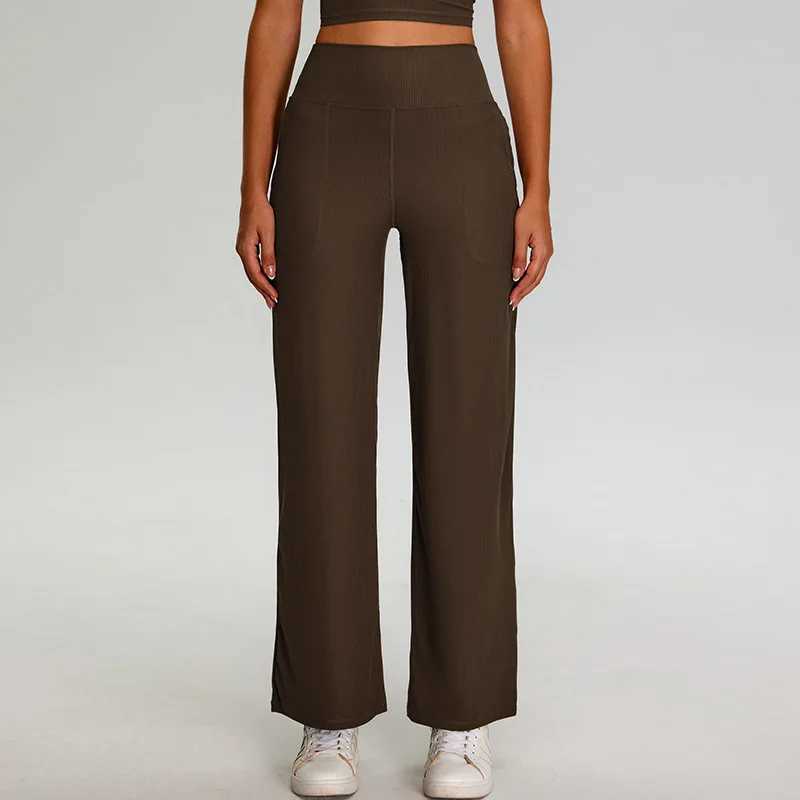 Ribbed Yoga Pants For Women Leggings Gym Workout Leggings High Waist Fitness Leggings Outdoor Running Sports Pants Straight Leg J251030