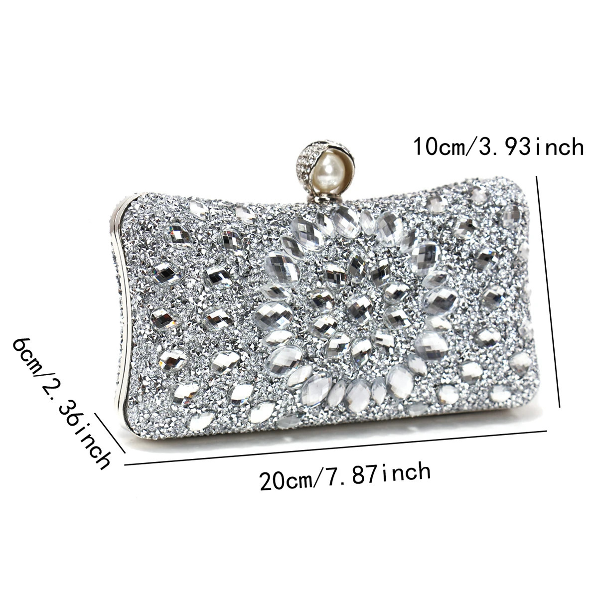 Golden Metal Pearl Rhinestones Glitter Evening Bags Small Lady Prom Dinner Night Gift Girlfriend Purse Acrylic Diamonds E 251023