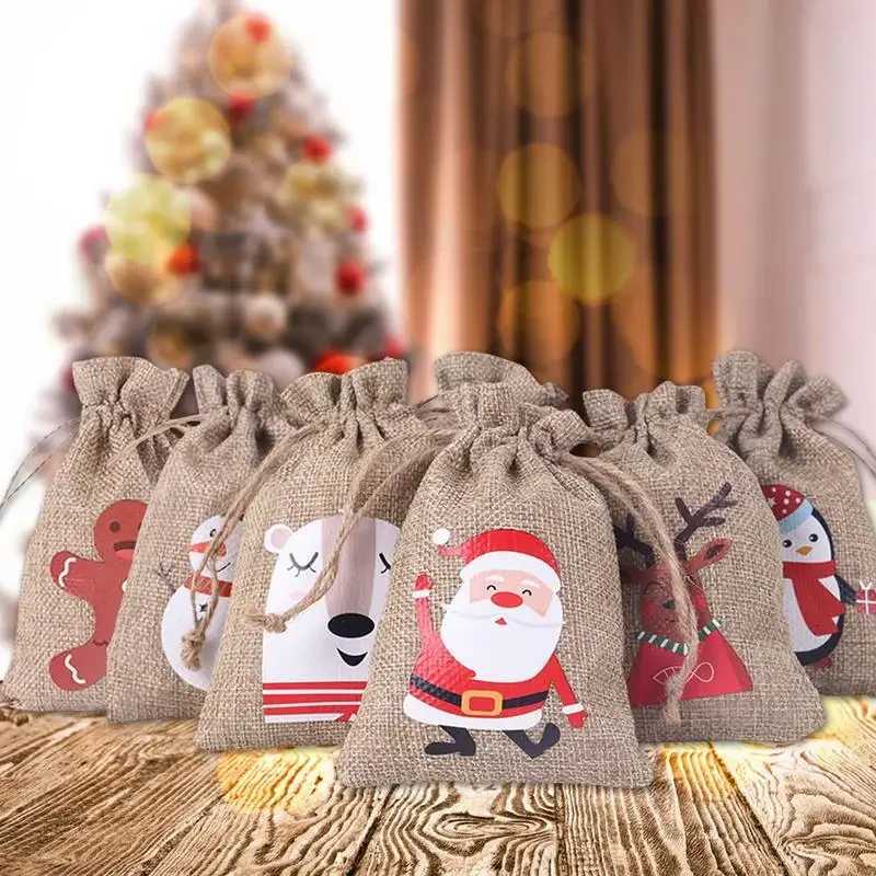 24Pcs DIY Christmas Advent Calendar Gift Bags Merry Christmas Decor For Paper Clips Stickers Cristmas Ornament Xmas Navidad C251030