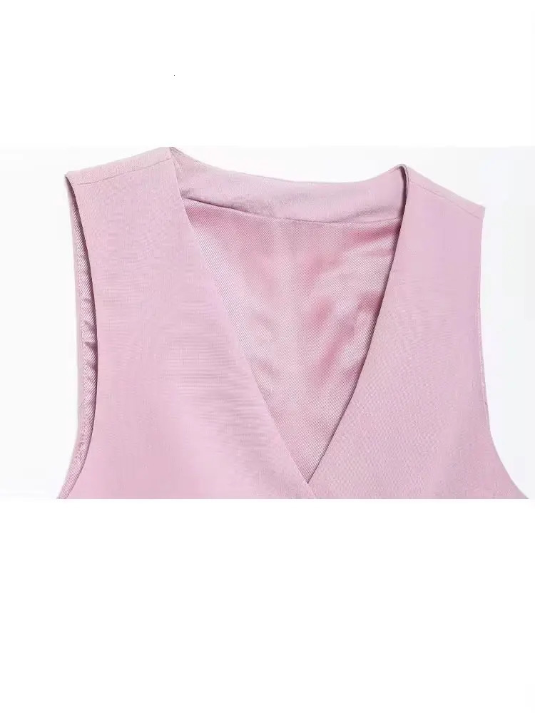 HH Autumn Womens Elegant Solid Pants Set Sleeveless VNeck Single Breasted VestHigh Waist Straight Pants Fashion Suit 251029