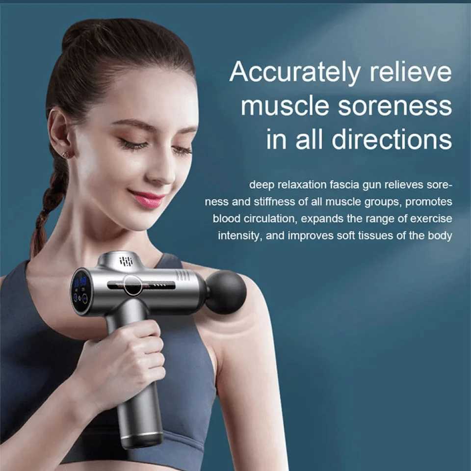 99 Level Massage Gun Fascia Deep Muscle Relax Body Neck Massager Electric Fitness Equipment Noise Reduction Male Female J251030