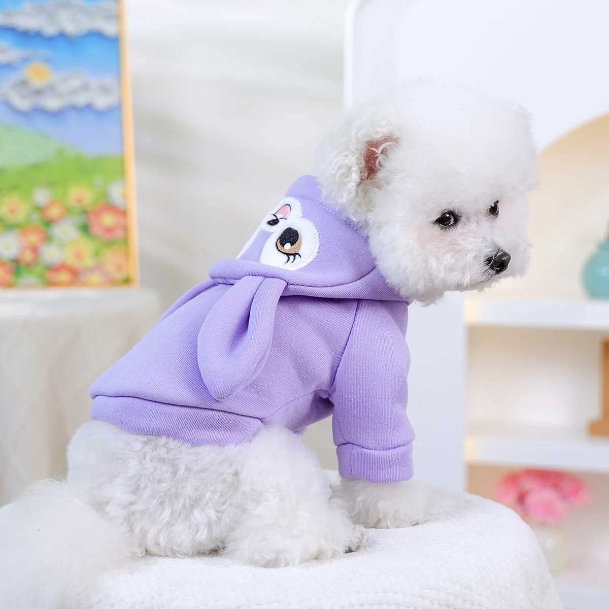 Dog Clothes Spring and Autumn Pullover Twolegged Clothes Small Dog Comfortable Sweater Cute Rabbit Winter Warm C251030