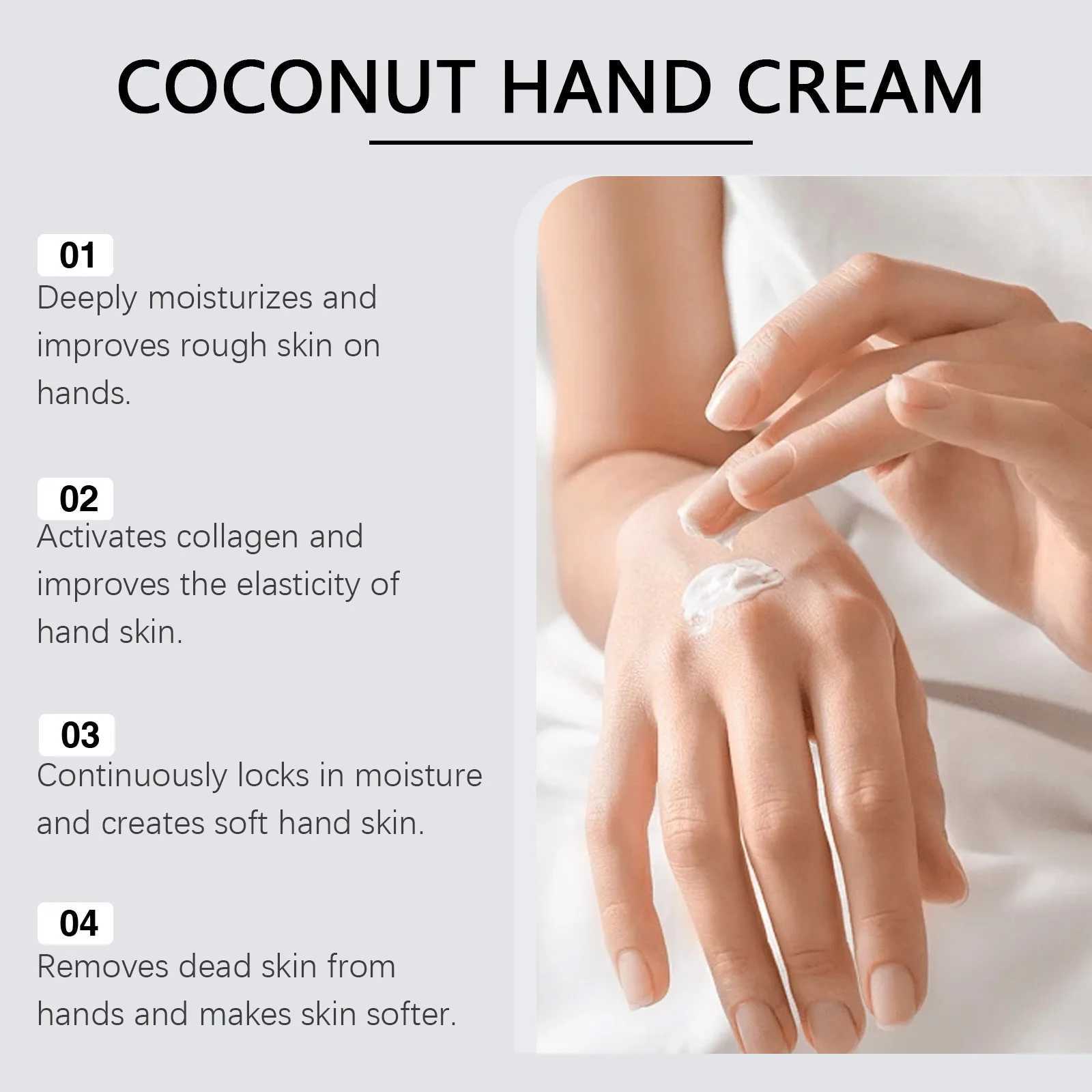 Coconut Hand Care Cream Nourishing Skin Improve Roughness Lasting Hydrating Natural Fragrance Reduce Dryness Soften Hand Cream J251115