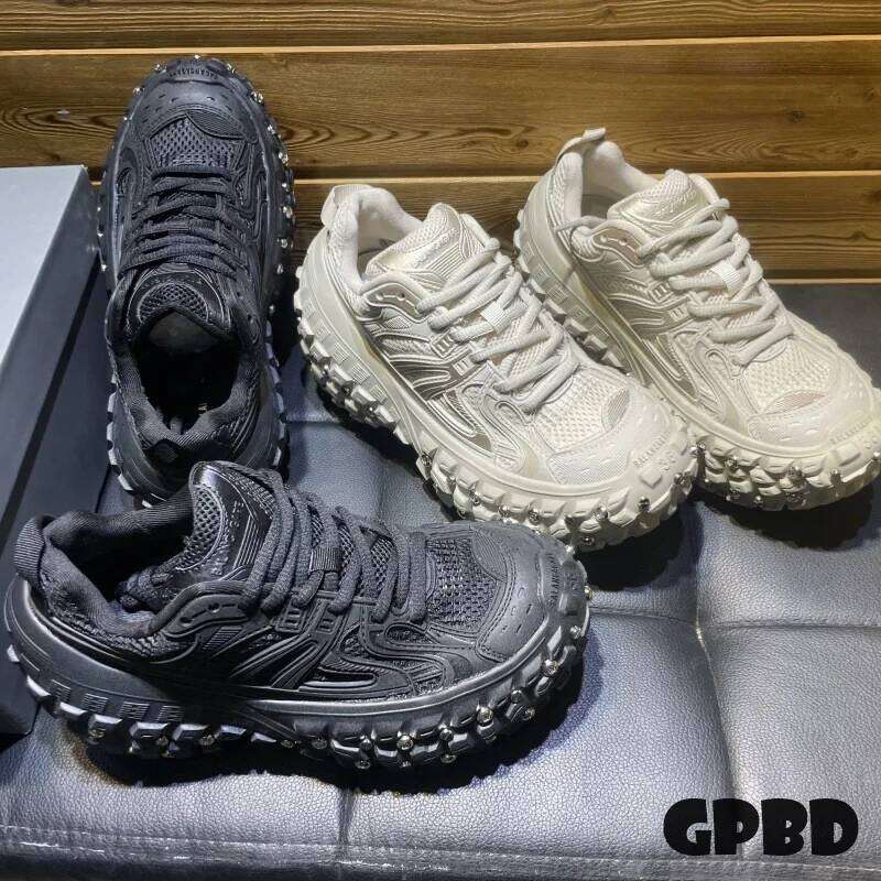 GPBD Rivet Low-top Distressed Dad Shoes for Women, Summer 2025, Height-increasing Thick-soled Casual Sports, Trendy and Cool
