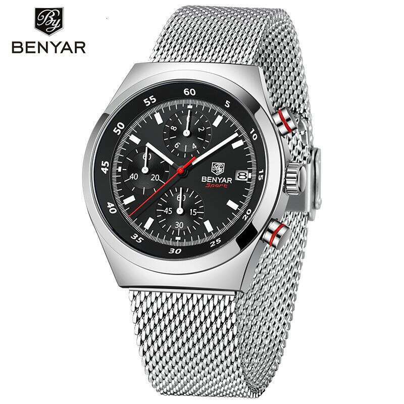 BENYAR Chronograph Calendar Luminous New Fashion Business Men's Simple Quartz Watch BY-5200