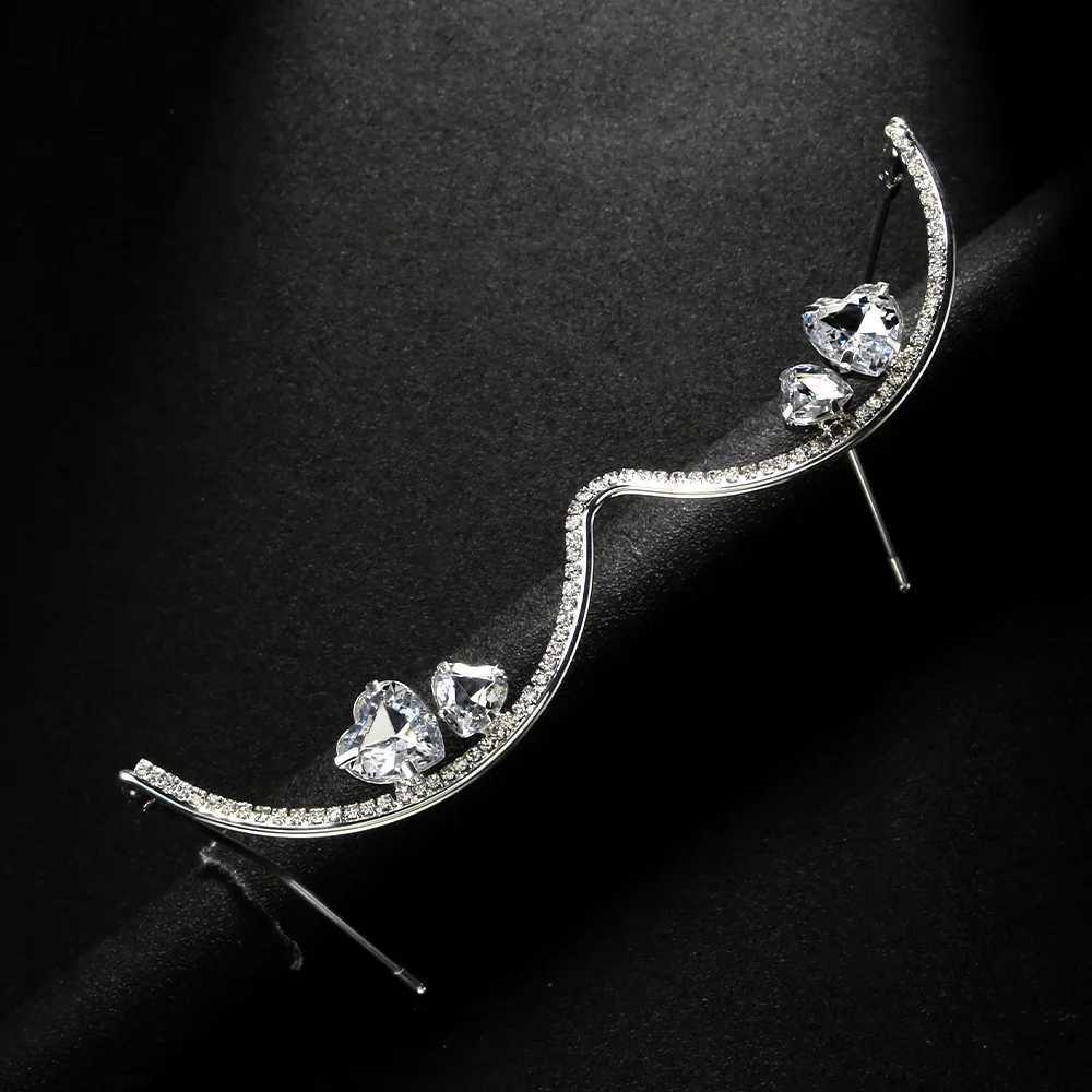 Fashion Double Heart Glasses Frames Rhinestone Designer Luxury 2024 Face Accessories Jewelry for Cosplays Y2k Dance for WomenW251029