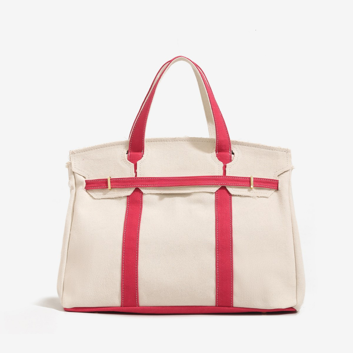 New casual women's canvas bag, niche design, color block handbag, large capacity commuting fashion shoulder bag, trendy luxury designer bag