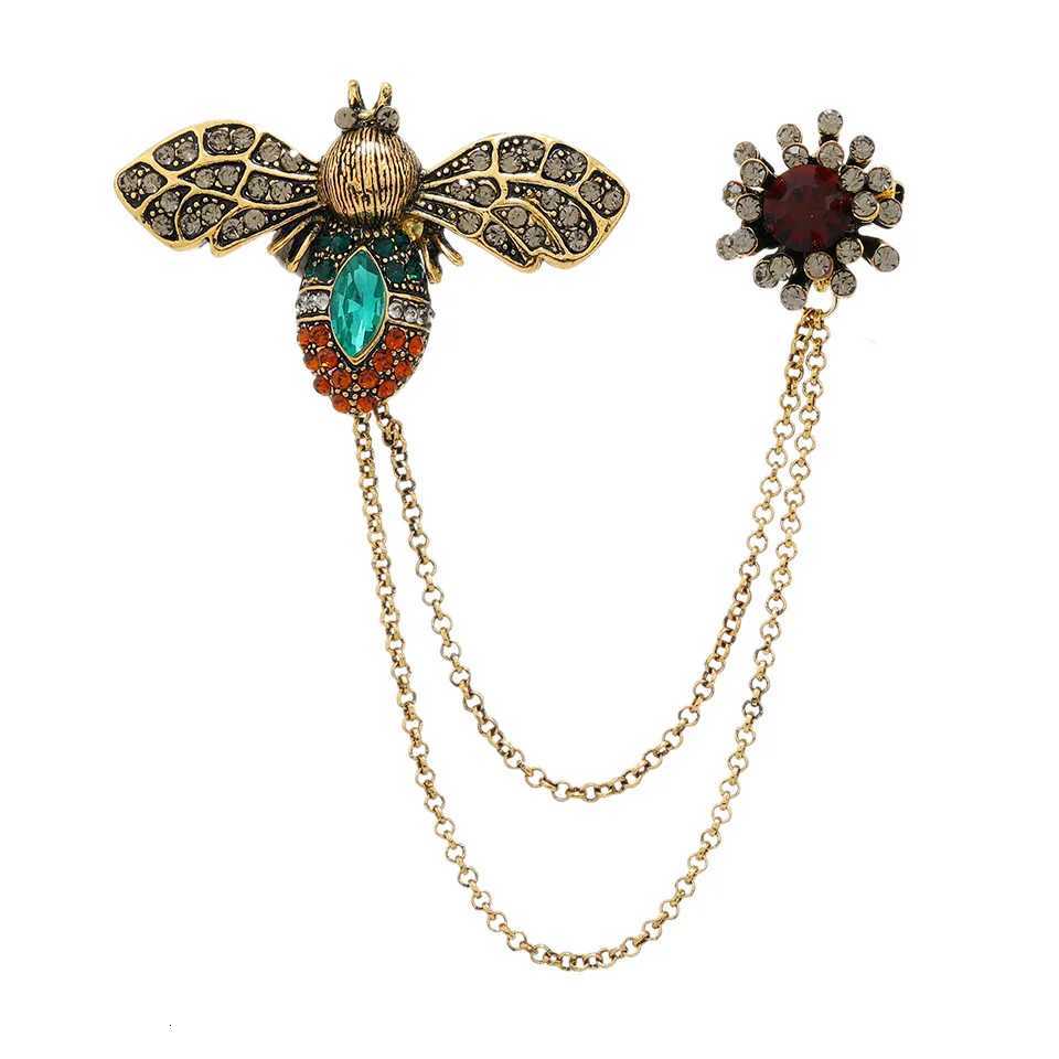 Fashion Vintage Baroque Crsytal Cross Chains Brooches For Women Men Rhinestone Classic Badges Accessories Party Banquet Jewelry Y251029