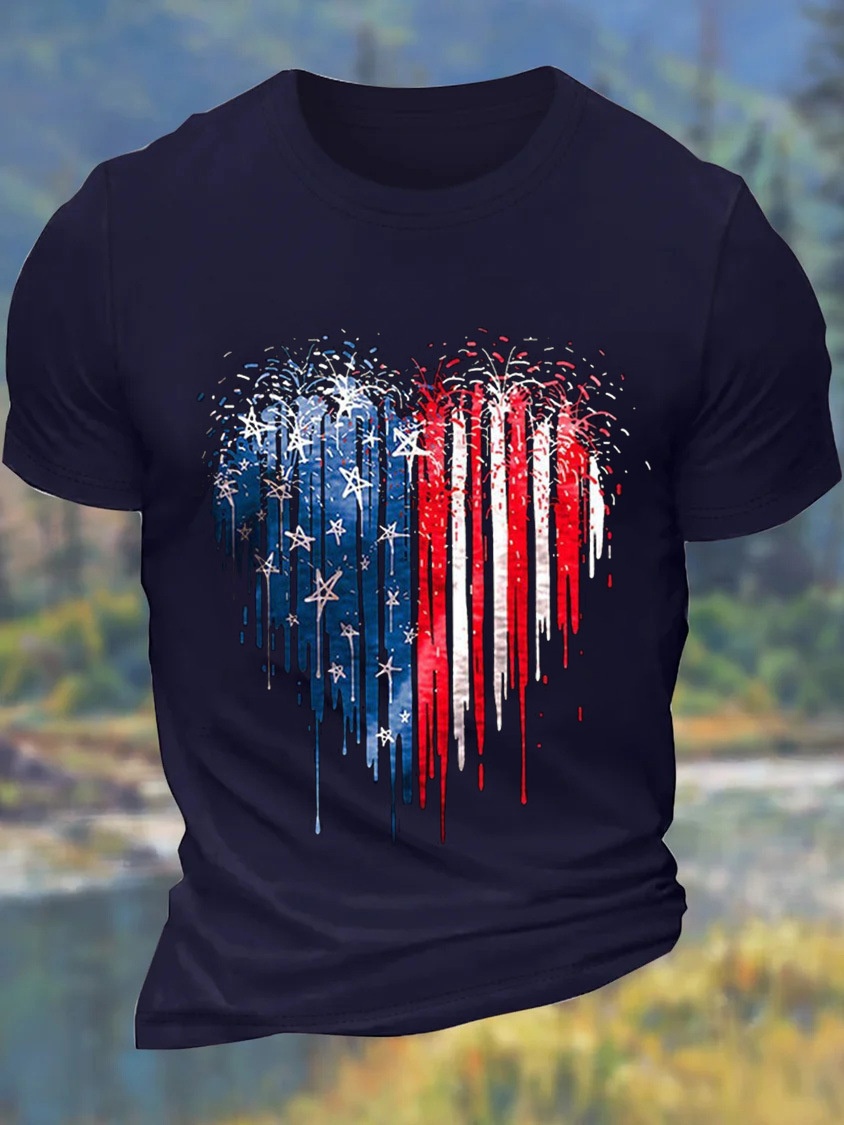 2025 New Arrival Euro-American Independent Site T-Shirt - TT7334 Unisex Style with Round Neck and Print Available in European Sizes and Plus Sizes