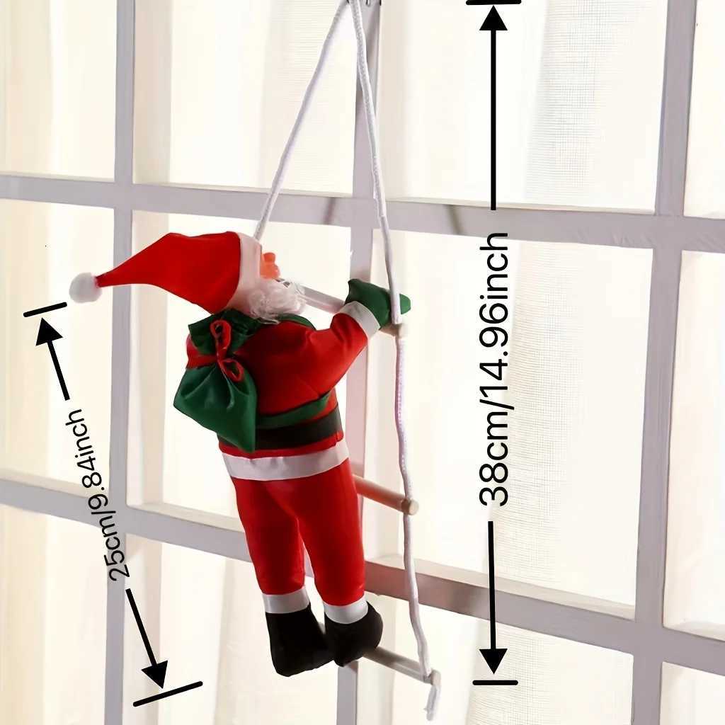 Decoration of Santa Claus on Ladders Wall Hanging Polyethylene Santa Claus Statue Festival Party Prop No Battery Required C251030