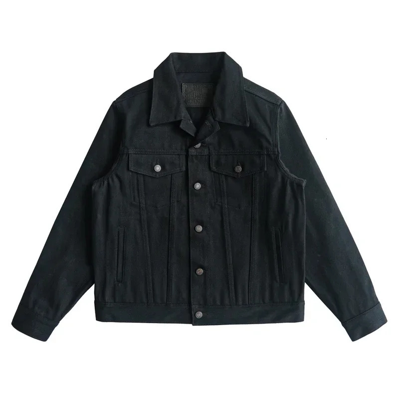 Sauce Zhan Mens Jacket Selvedge Sanforized Denim Doublesided Dyed Vulcanized Black 16 Oz 251029