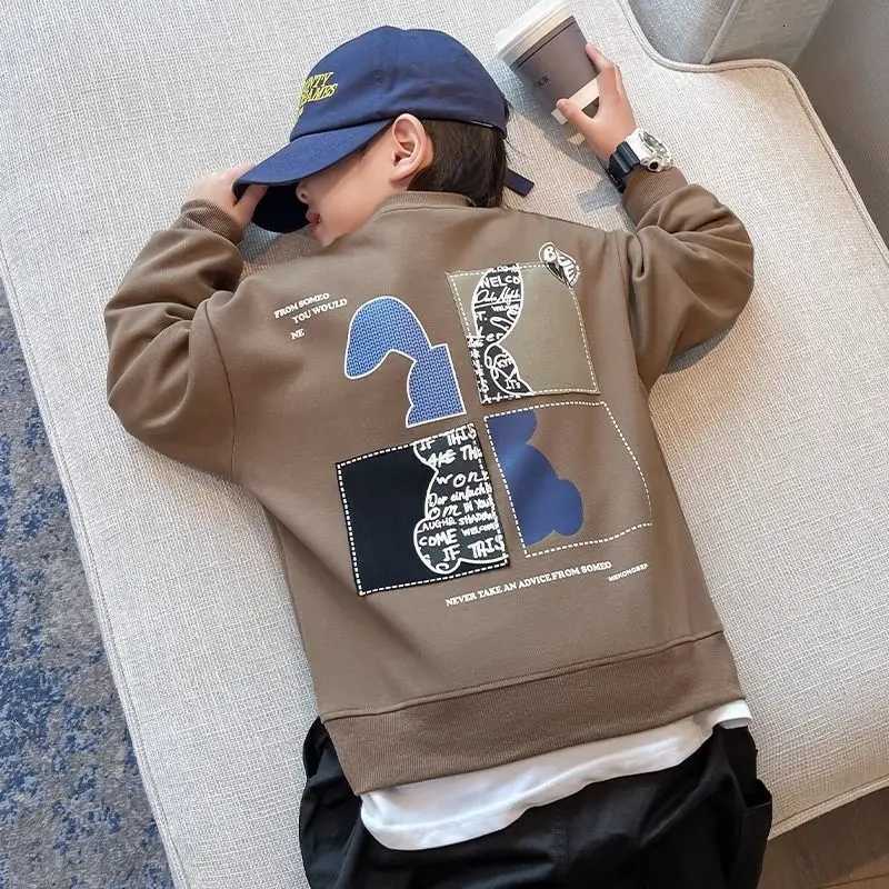 Boys Spring Autumn Fashion Cotton Sweatshirts Kids New Rabbit Patchwork Element Sports Outfits Bottoming Shirts Children ClothesT251030