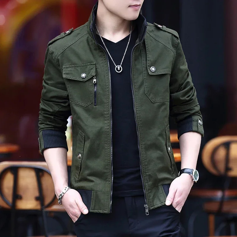 mens cargo jackets Fashion bomber jacket wear simple British style Warm Windproof Jacket and coat baseball male 251028