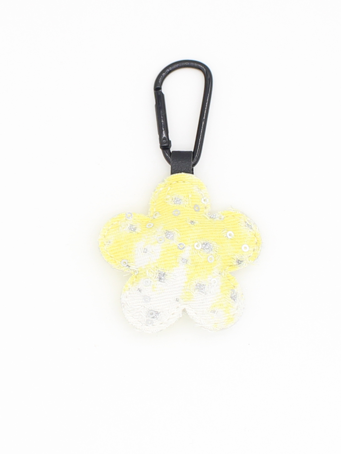 New Simple Denim Plaid Sequin Fabric Flower Keychain Bag Pendant Creative Accessories