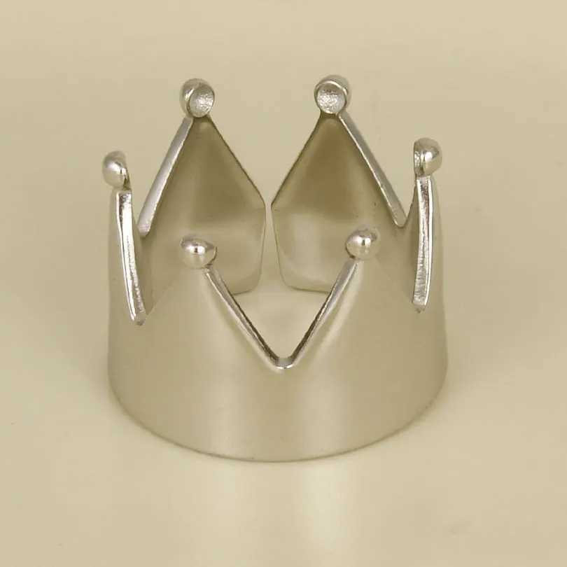 Open Crown Rings For Women Accessories Stainless Steel Ring Vintage Fashion Jewelry Finger Bague Acier Inoxydable Femme BirthdayW251030