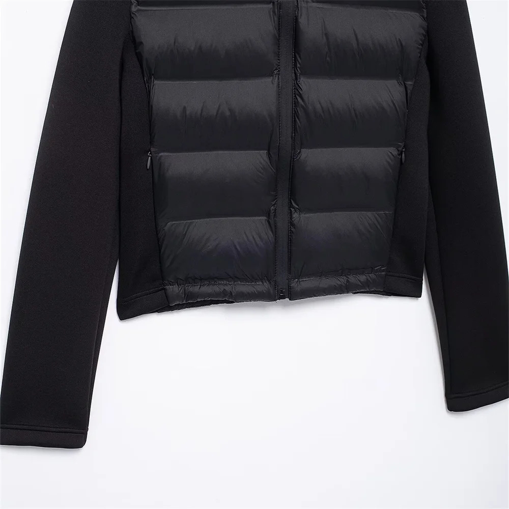 slim fit zipper hooded short warm jacket autumn and winter product long sleeved solid color womens cotton jacket 251030