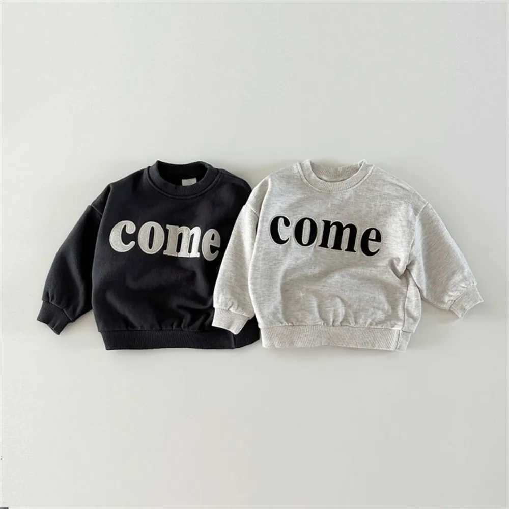 Ins Autumn New Children Long Sleeve Sweatshirt Fashion Letter Girls Casual Clothes Cotton Baby Boys Hoodies Kids Pullover TopsT251030