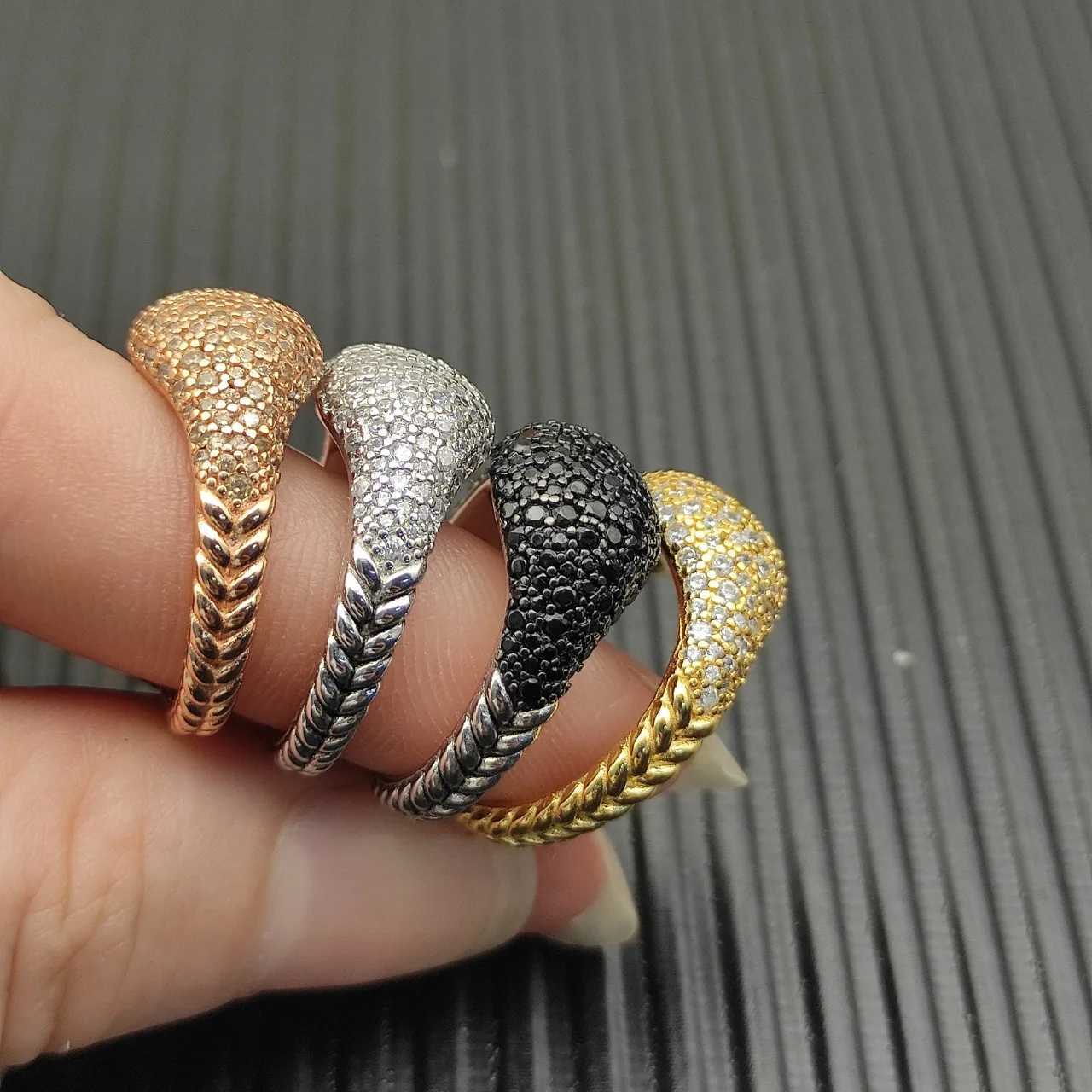 925 Sterling Silver 2025 new 10mm diamond New York Light Ring neutral fashion personality temperament trend retro luxury jewelryW251030