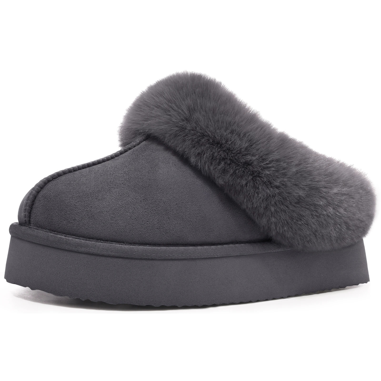 Bebealy Warm Womens Slipper Winter Memory Foam Fluffy Slippers Quality Slipon House Suede Slippers Fur Lined AntiSkid Slippers251029