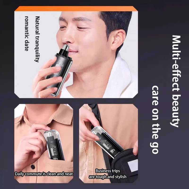 New Nose Hair Trimmer Portable Digital Display Rechargeable Blade For Home Use Washing Cleaning Nostrils For Men And Women M251030