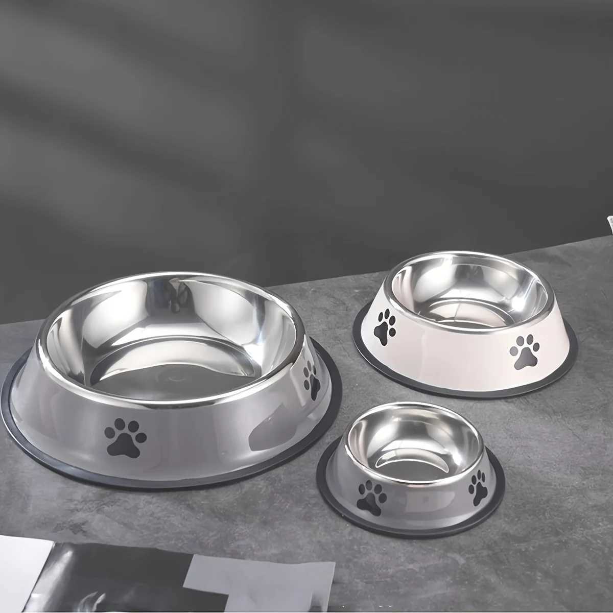 Stainless Steel Pet Bowl Cat Dog Food Bowl MultiSpecification Antifall Food Bowl Food Bowl Feeding Pet Supplies 16 To 22 Cm J251113