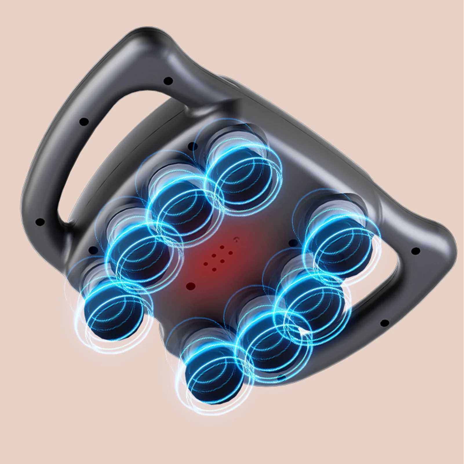 16 Heads Fascia Gun Massager 99 Gears Adjustment Rechargeable Electric Massage Device for Back Shoulder Neck Gray J251030