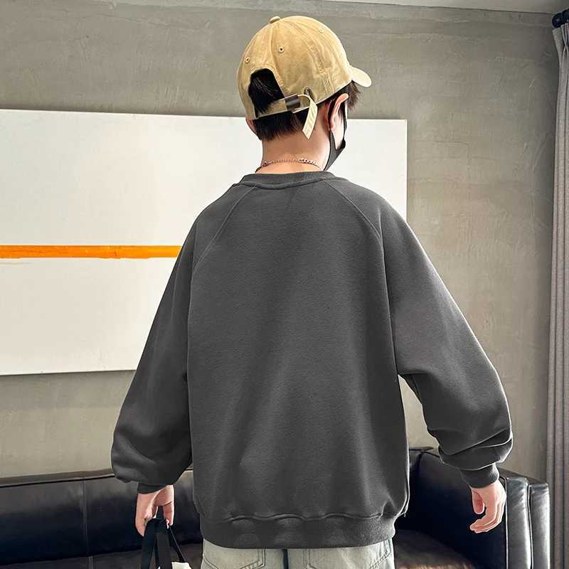 Children Brief Style Hoodie Sweatshirt for Boys European and American Street Fashion Clothing Kids Retro Simple Pullover TopsT251030