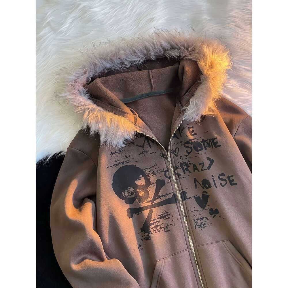 Gavin Directional Y K Personality Printed Beanie Hoodie