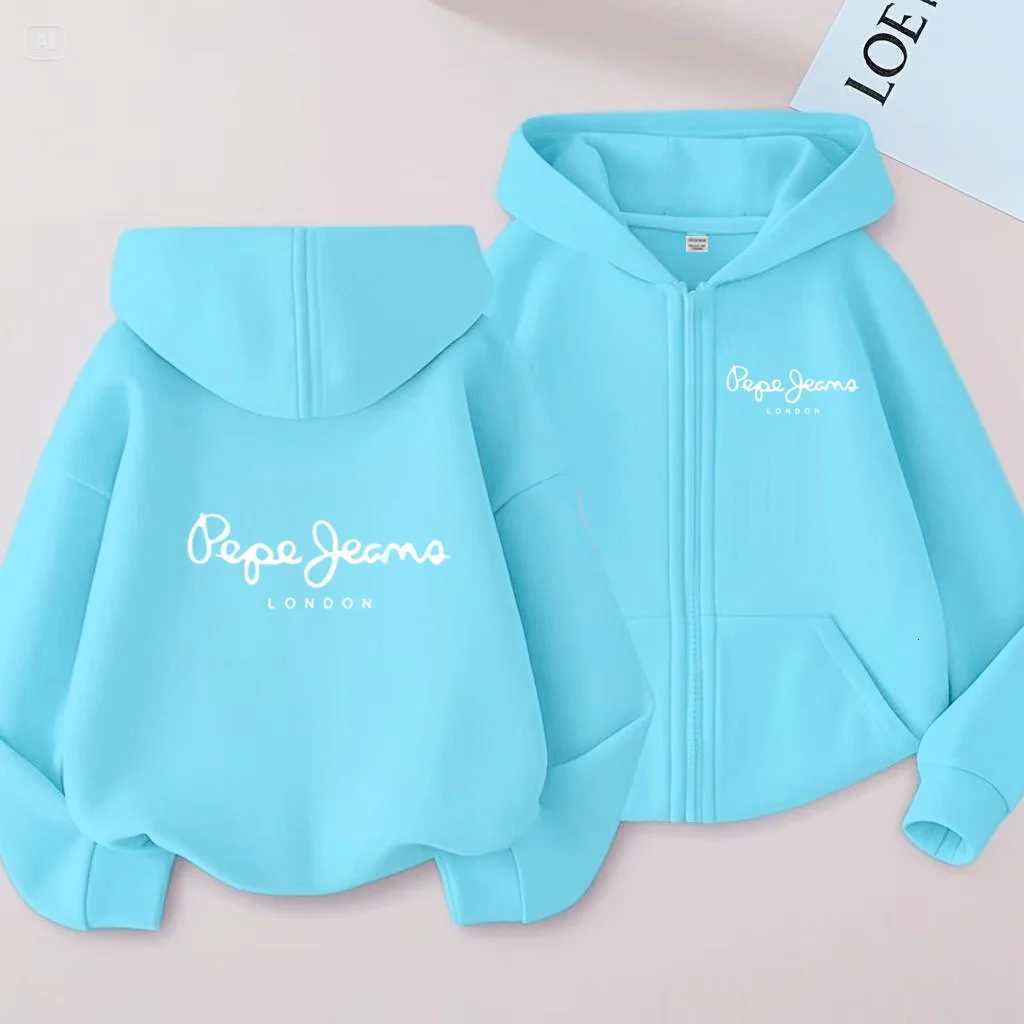 Childrens Black Sweatshirt Letter Zipper Style Long Sleeve Hoodies Girls Boy Top 312Yrs Casual Fashion Sports Charming ClothesT251030