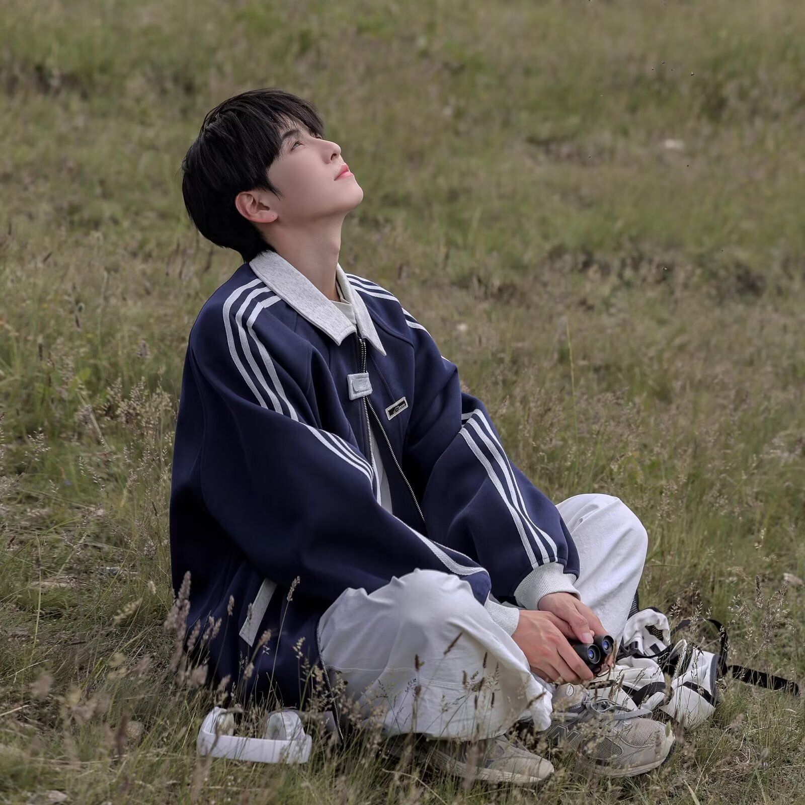 Three Stripes Color Block Turn-down Collar Sweatshirt Men's 2025 Spring Autumn New American Style Designer Coat Trendy Loose Casual Jacket