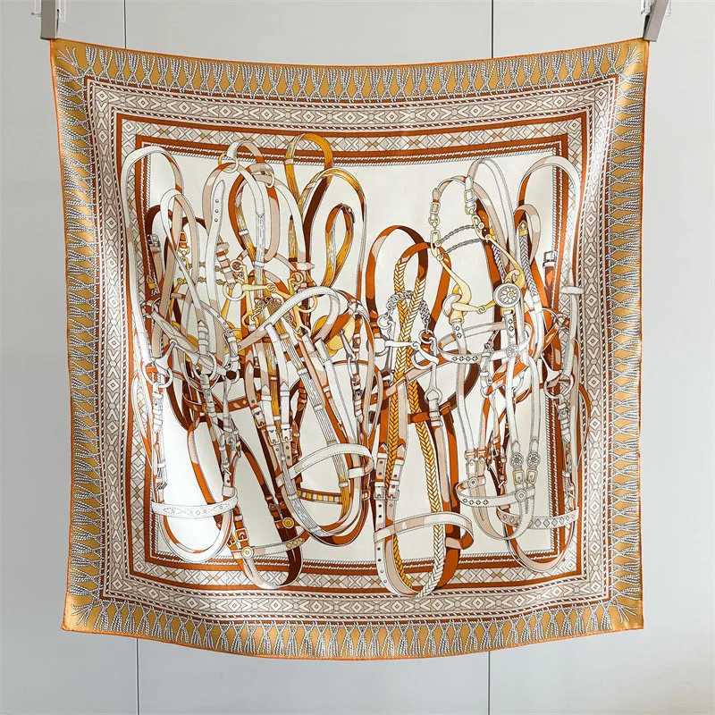 Belts Print 100 Silk Scarf Women Ladies Fashion Square Scarves Shawl Cape Poncho 35x35W251029