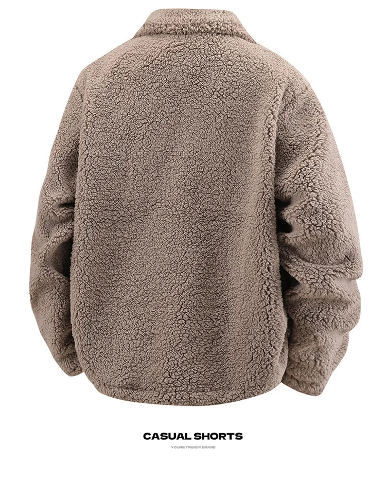 Winter Mens Plush Thickened Warm Fashion Trend Comfortable Casual Lamb Wool Simple Versatile Jacket Coat for Men 251029