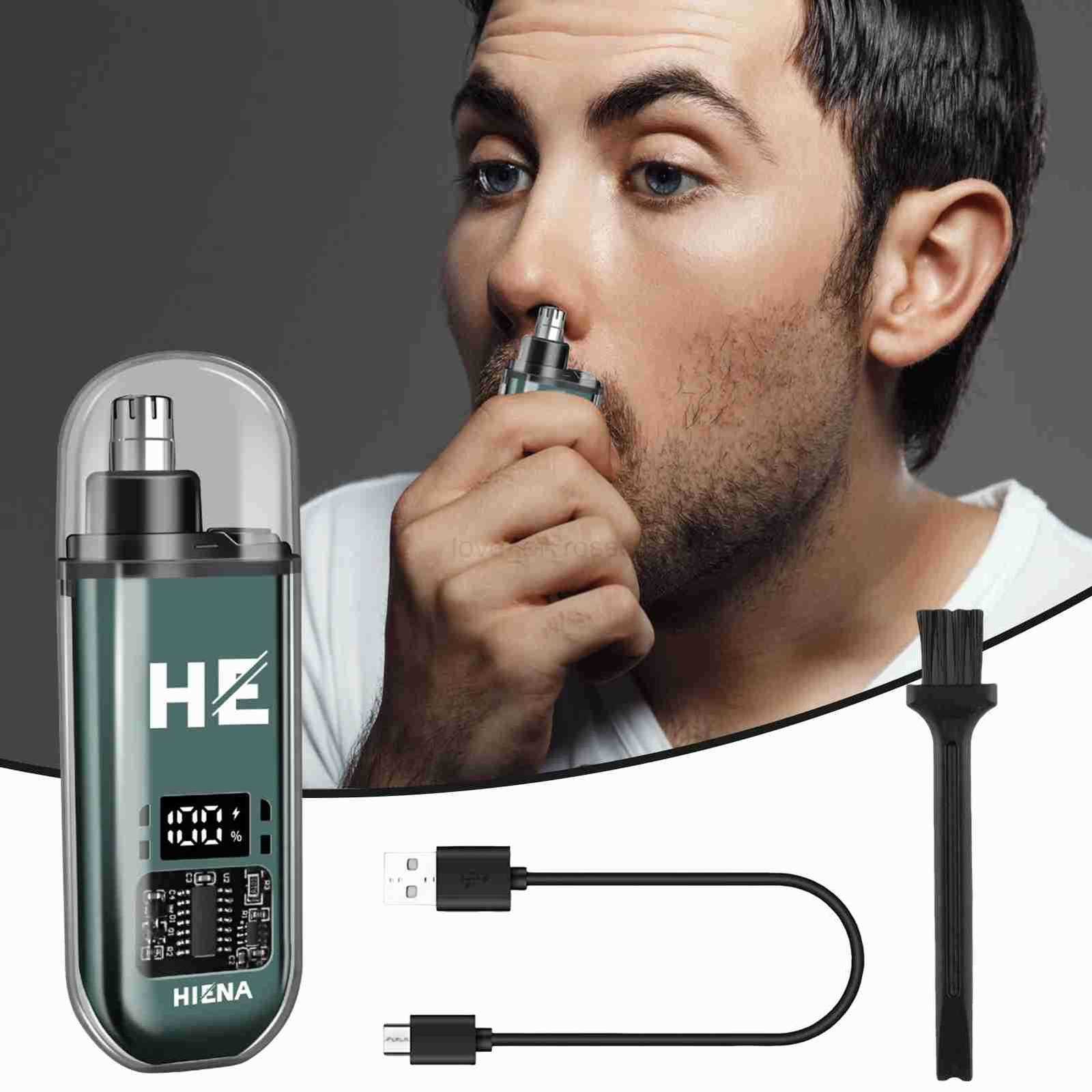 HIENA Nose Hair Trimmer Mini Pocket Hair Cutting Machine Electric Manual Cordless Razor For Men Wet Dry Eyebrow Beard Shaver Z251030
