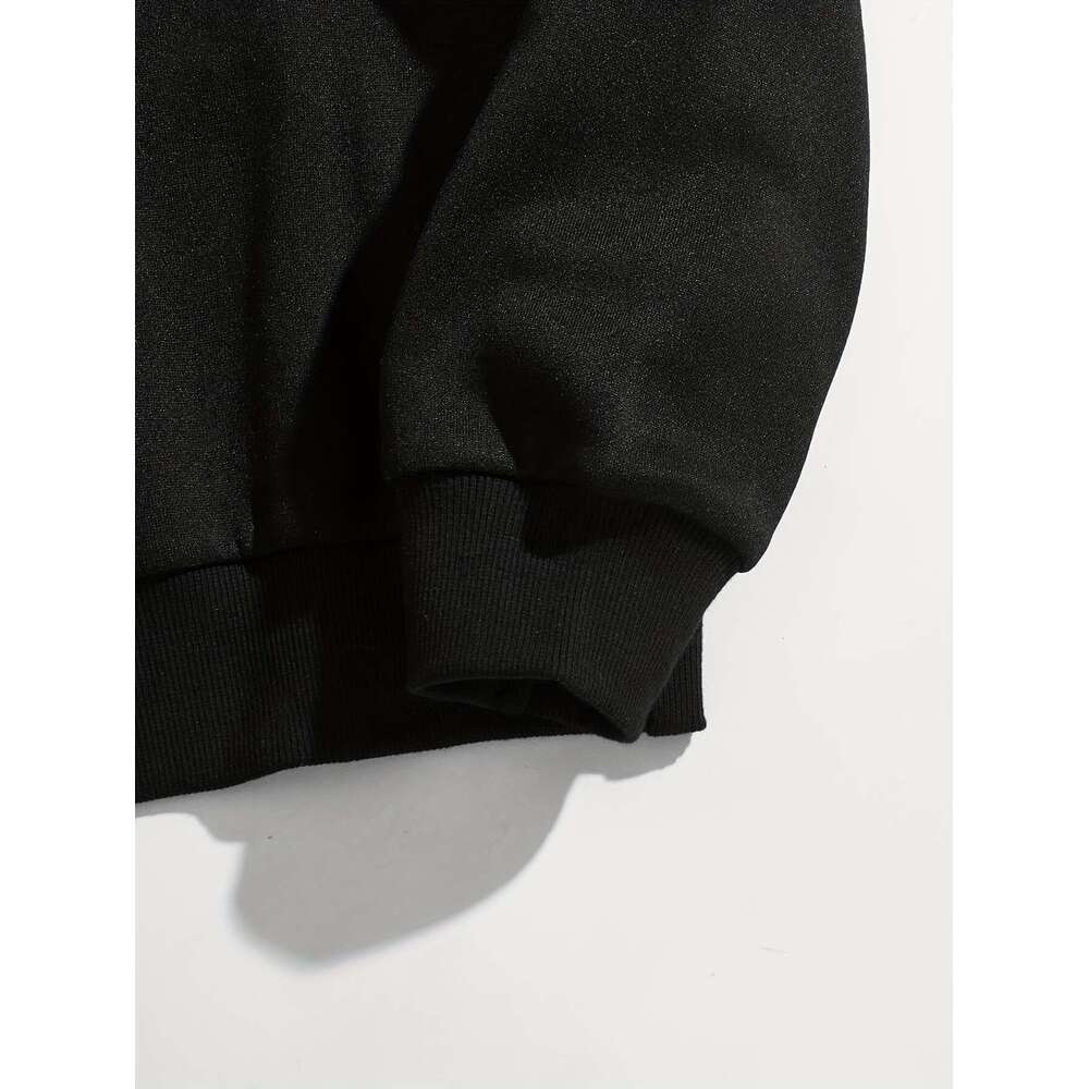 Round Neck Sweatshirt Set With Letter Print