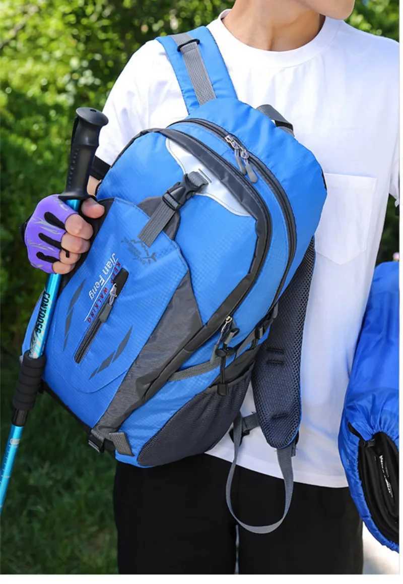 40L Lightweight Outdoor Backpack Waterproof Travel Daypack for Men and Women Versatile Dual Shoulder Bag for Cycling and Books H251029