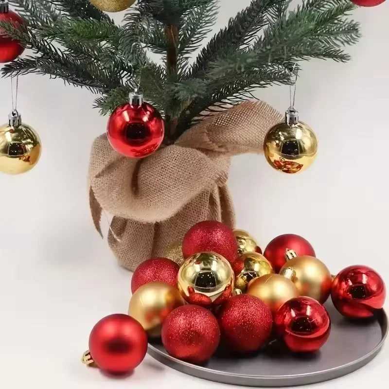 24Pcs 3468CM Christmas Balls Hanging Christmas Tree Pendant Ornaments for Party Decor New Year Navidad Gifts 2026 Accessories C251030